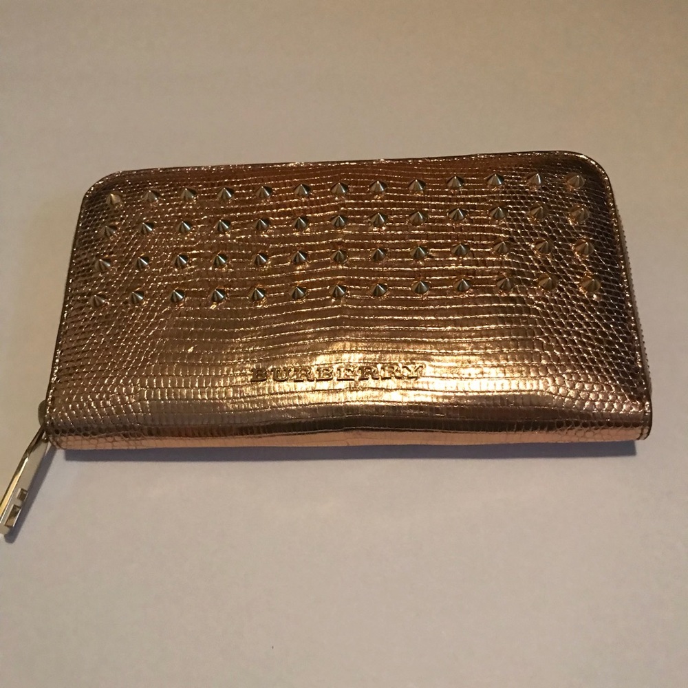 BRAND NEW BURBERRY METALLIC ROSE GOLD WALLET